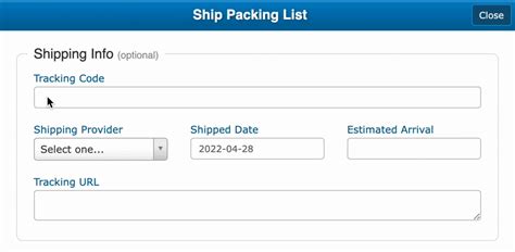 My shipment .
